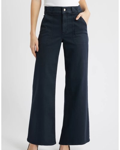 Marineblaue Wide-Leg-Jeans