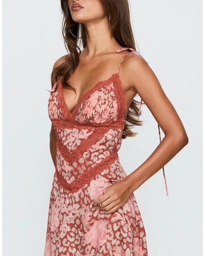 Pink Floral Lace Mini Dress