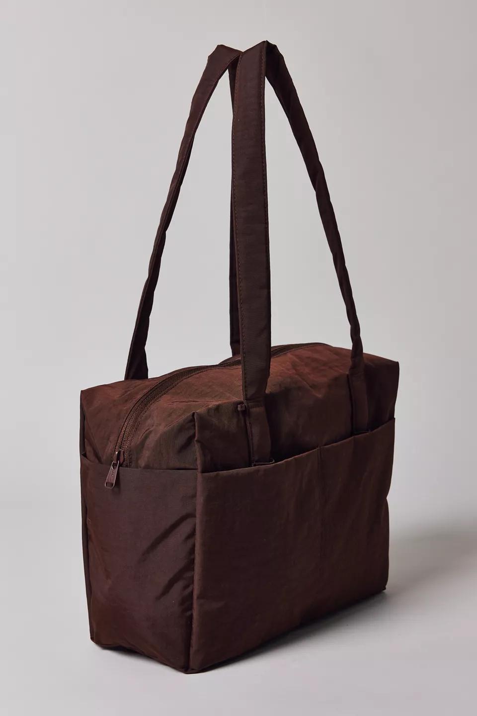 Brown Nylon Tote Bag