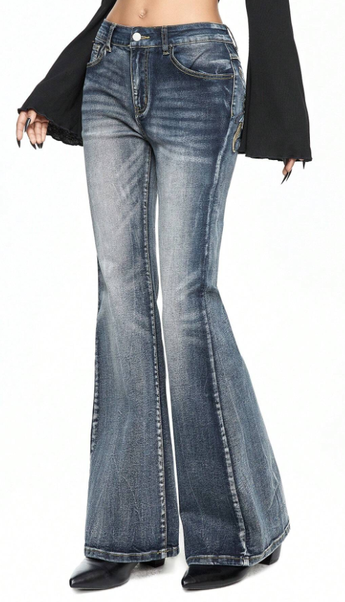 Light Wash Flared Jeans