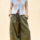 Khaki Cargo Parachute Pants