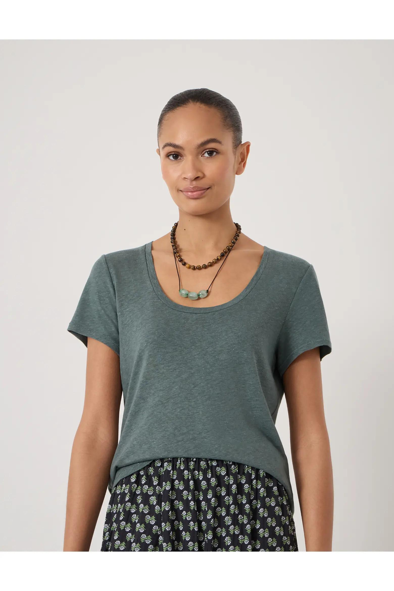 Sage Scoop-Neck Tee