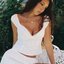 White Lace V-Neck Crop Top