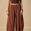 Brown Raw-Seam Balloon Pants