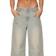 Gewaschene graue weite Jeans