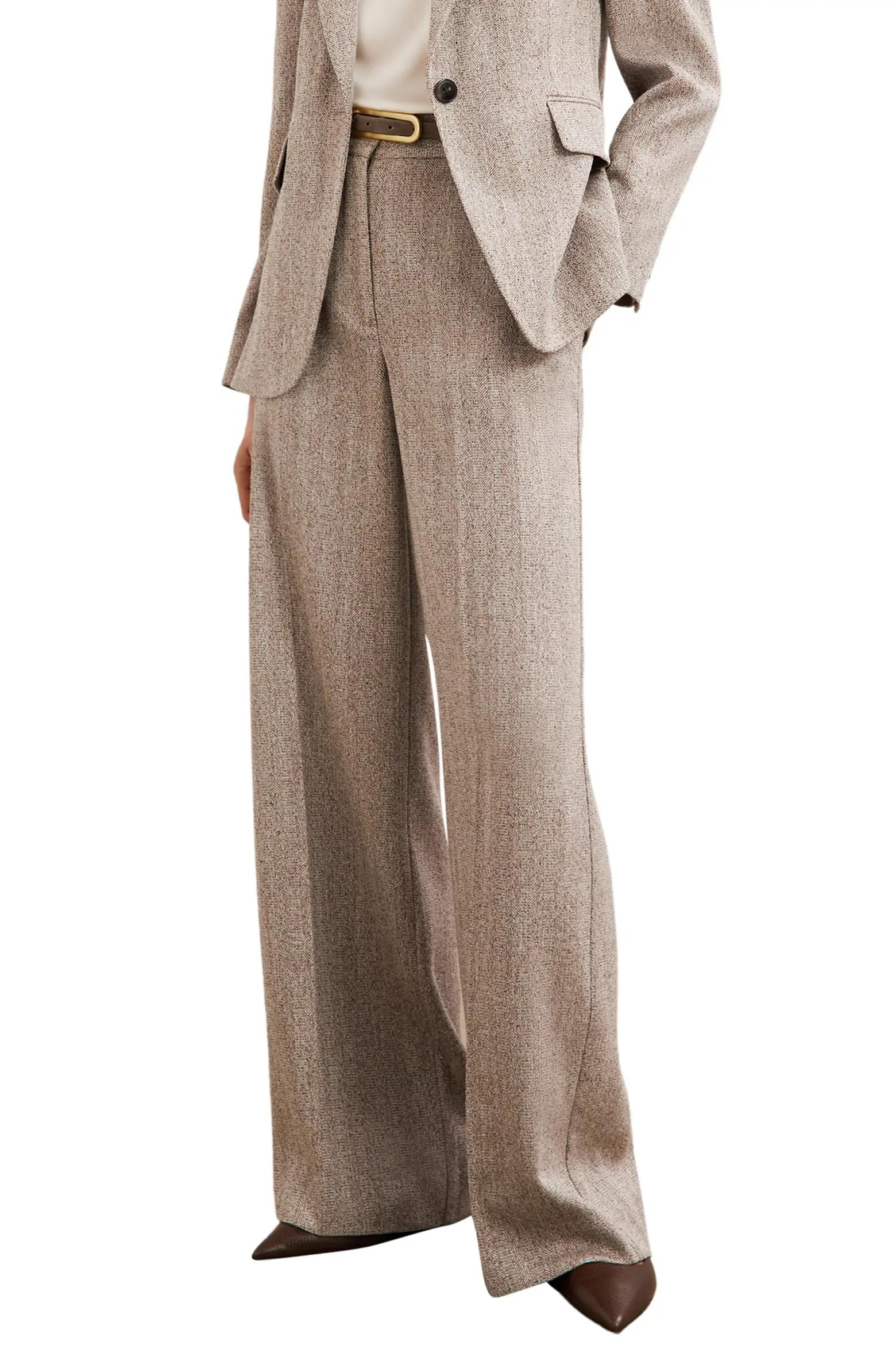 Taupe Pinstripe Trousers