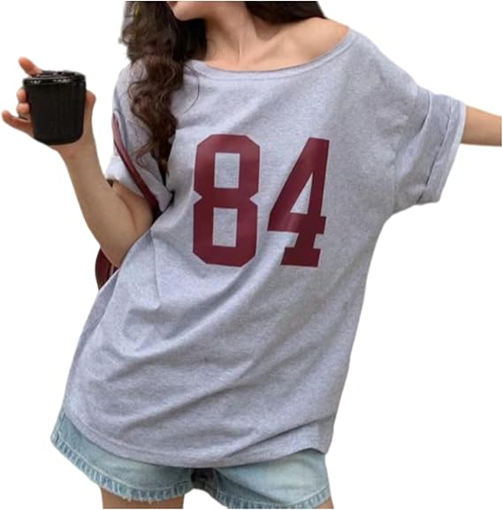 Grey Number Graphic T-Shirt