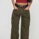 Olive Wide-Leg Cargo Pants