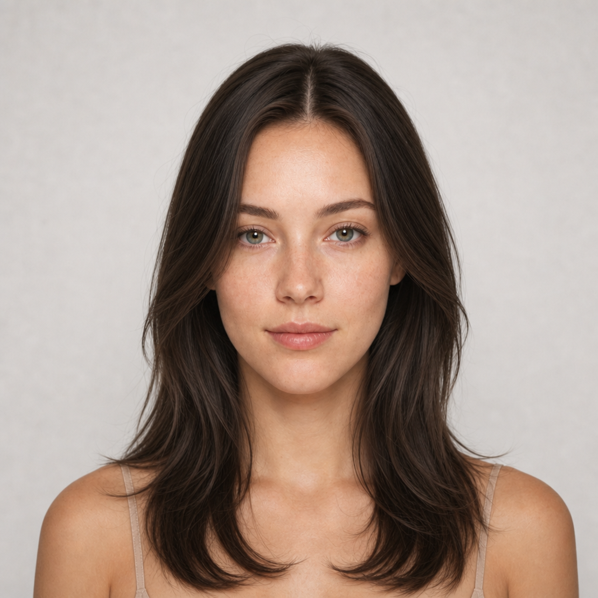Sleek Center-Part Long Hair