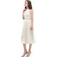 Cream Ribbed Midi Dress