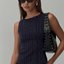 Navy Pinstripe Sleeveless Top