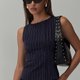 Navy Pinstripe Sleeveless Top