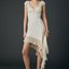 Cream Polka-Dot Asymmetric Ruffle Mini Dress