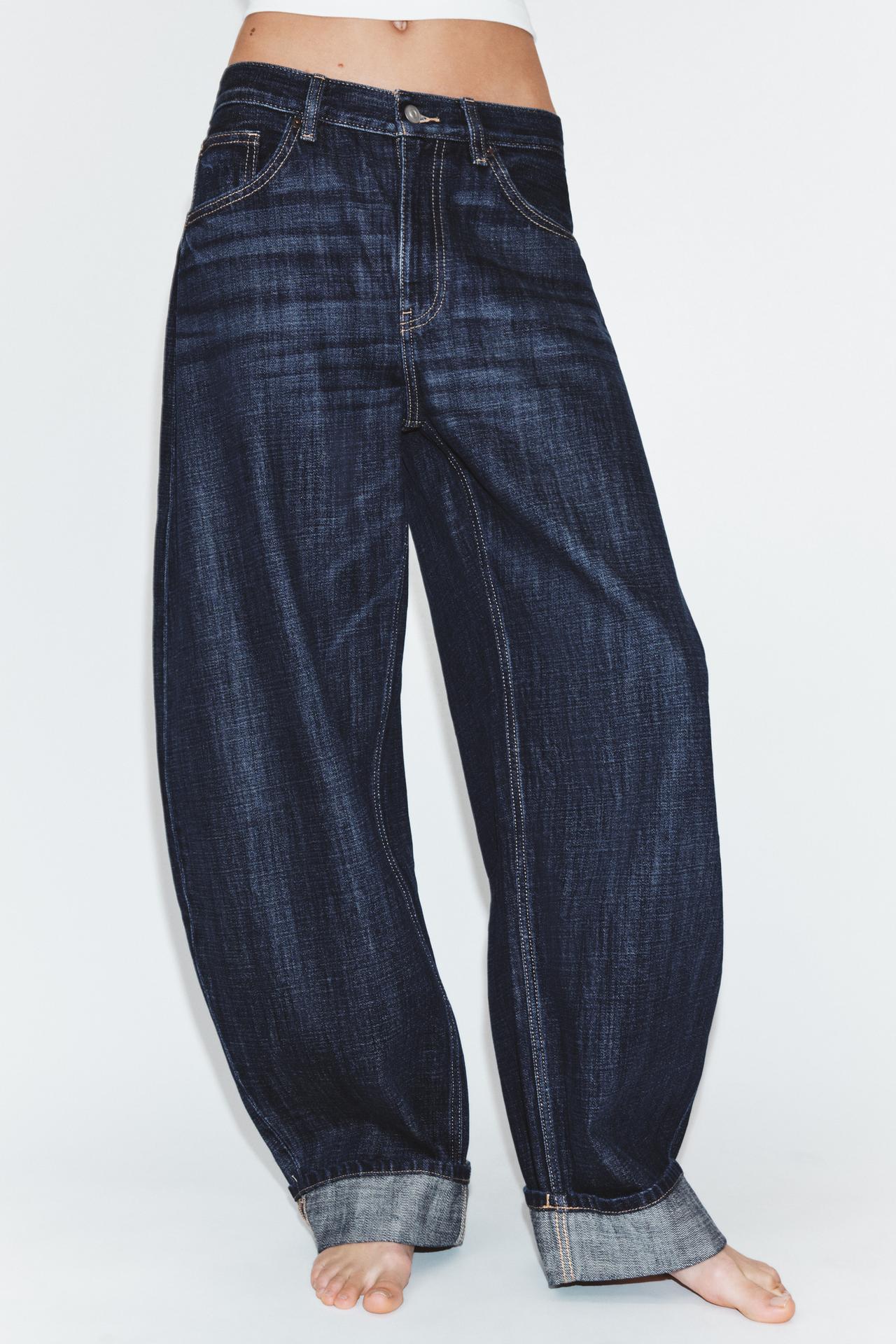 Dark Navy Wide-Leg Jeans