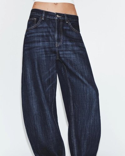 Dunkelblaue Wide-Leg-Jeans