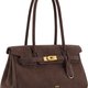 Brown Suede Structured Bag