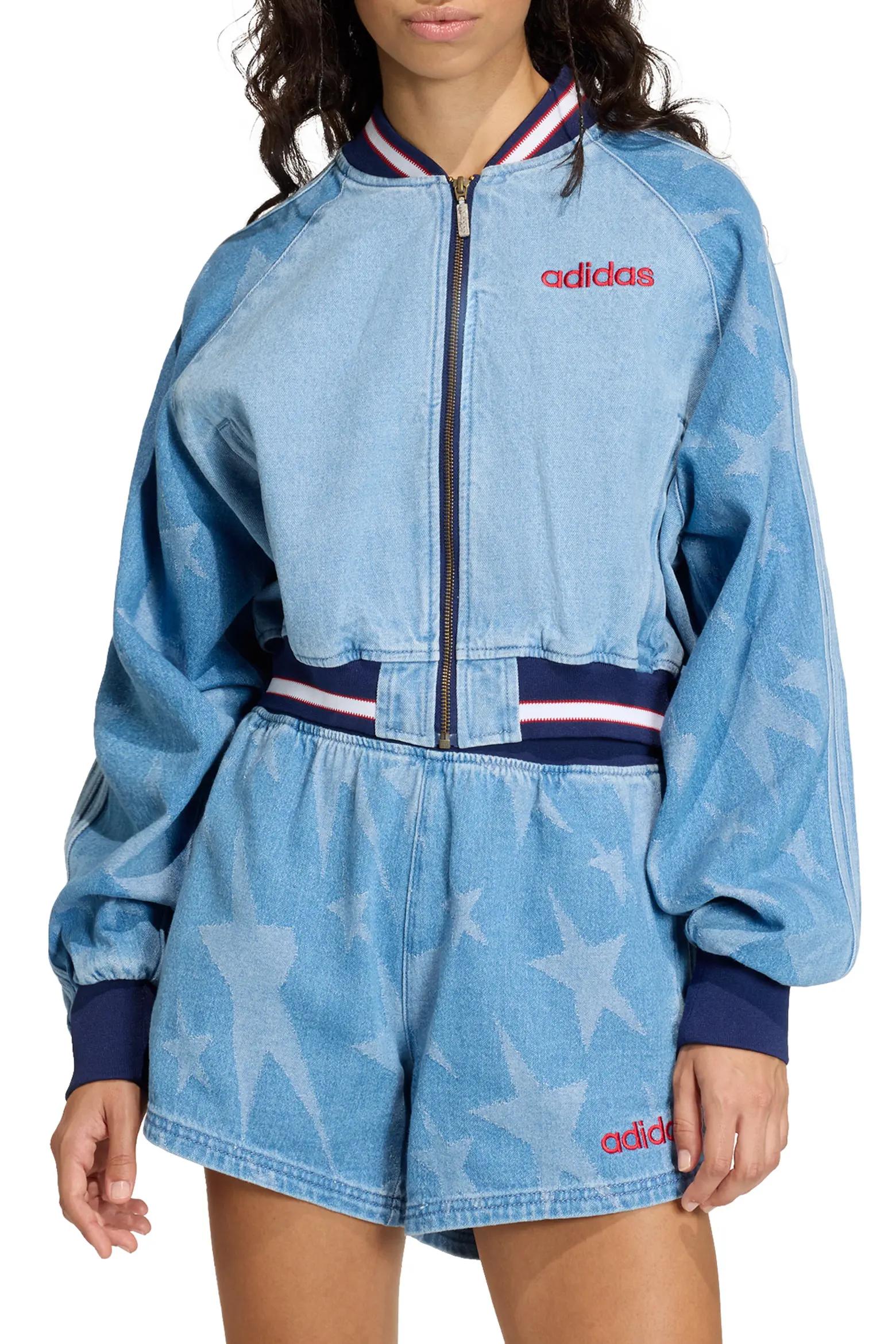 Blue Cropped Track Jacket