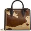 Brown Cow-Print Structured Bag