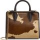 Braune strukturierte Tasche mit Kuhfellmuster