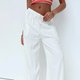 White Linen Wide-Leg Trousers