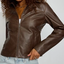 Dark Brown Leather Biker Jacket