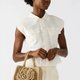 Natural Crochet Flower Tote Bag
