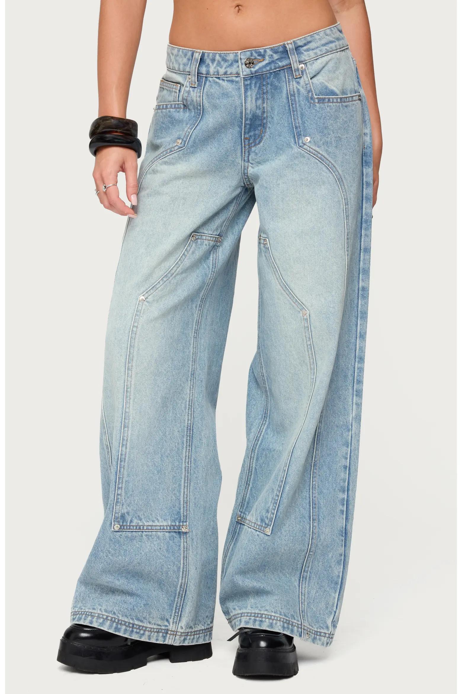 Light-Wash Baggy Jeans