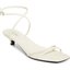 White Kitten-Heel Strappy Sandals
