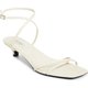 White Kitten-Heel Strappy Sandals