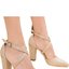 Beige Strappy Block Heels