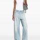 Light Wash Ripped Wide-Leg Jeans