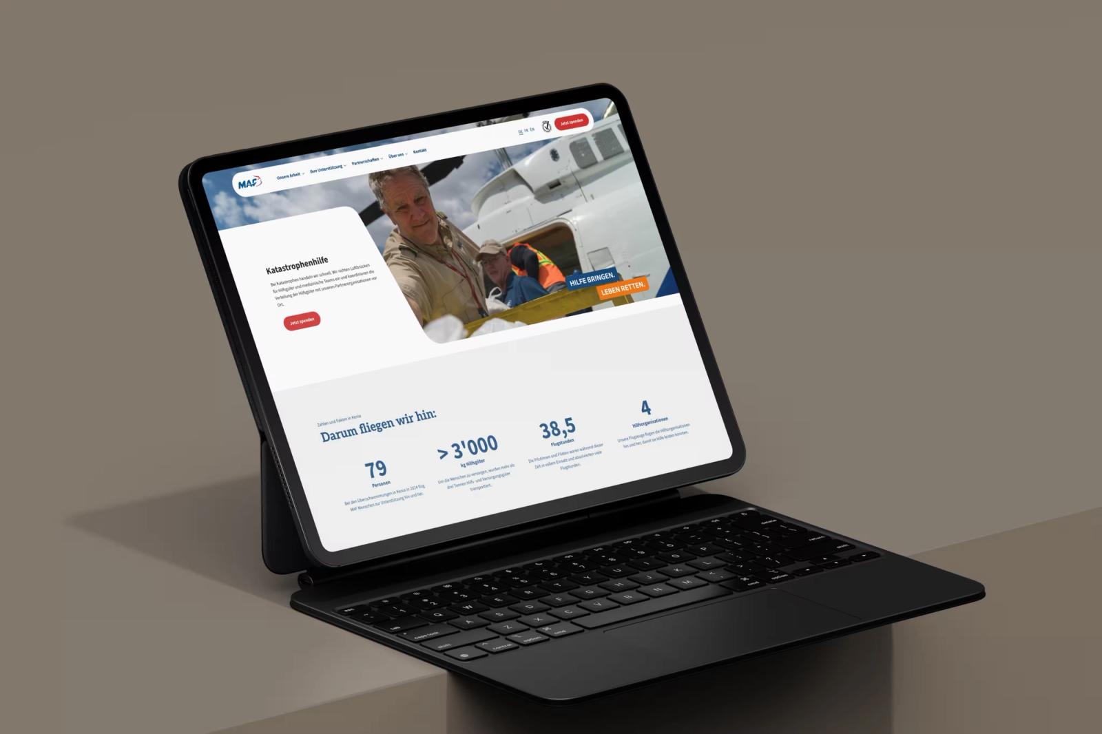 MAF Webseite Tablet