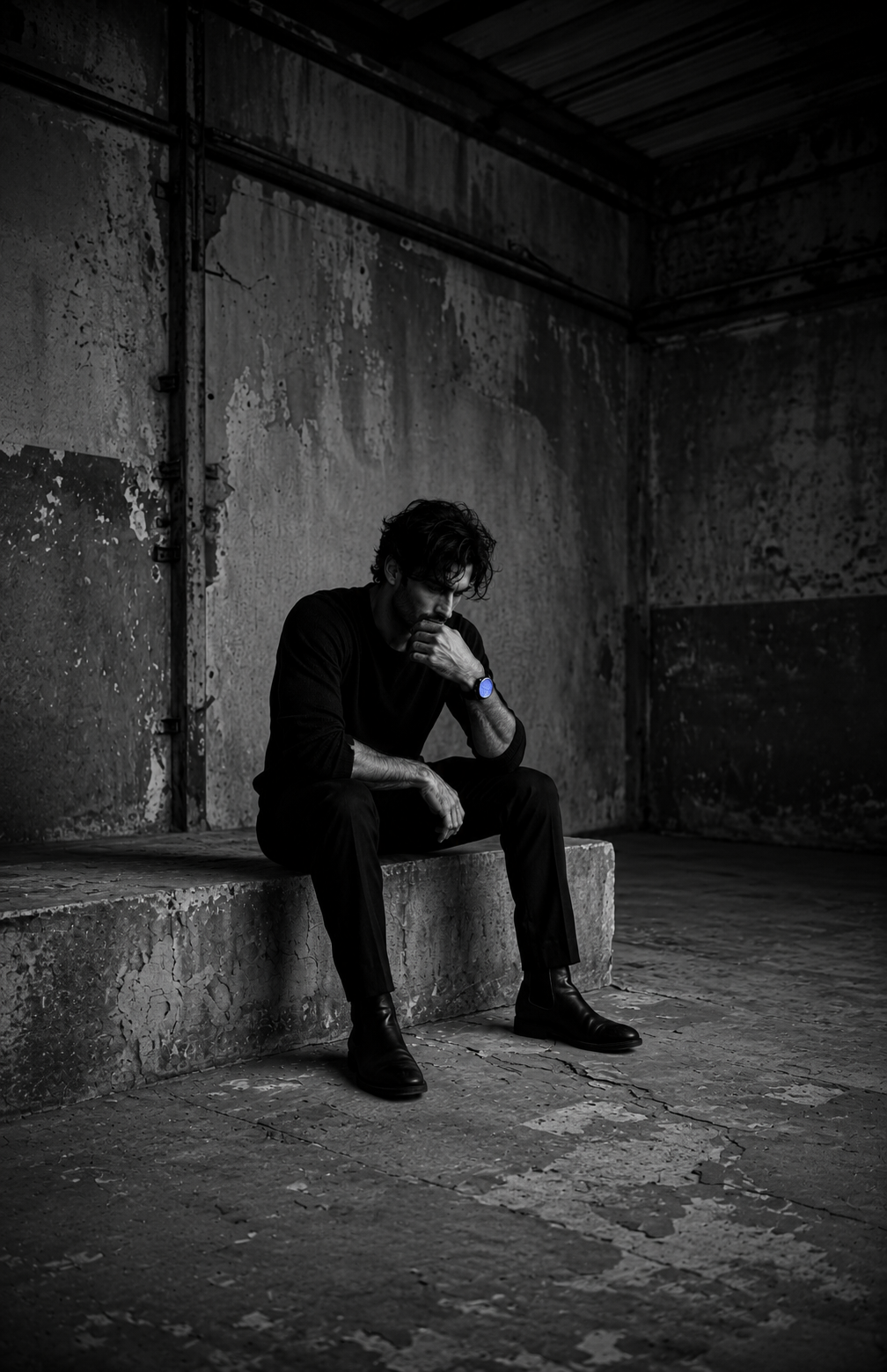 Man sitting alone at night showing the emotional signs of betrayal trauma after infidelity.