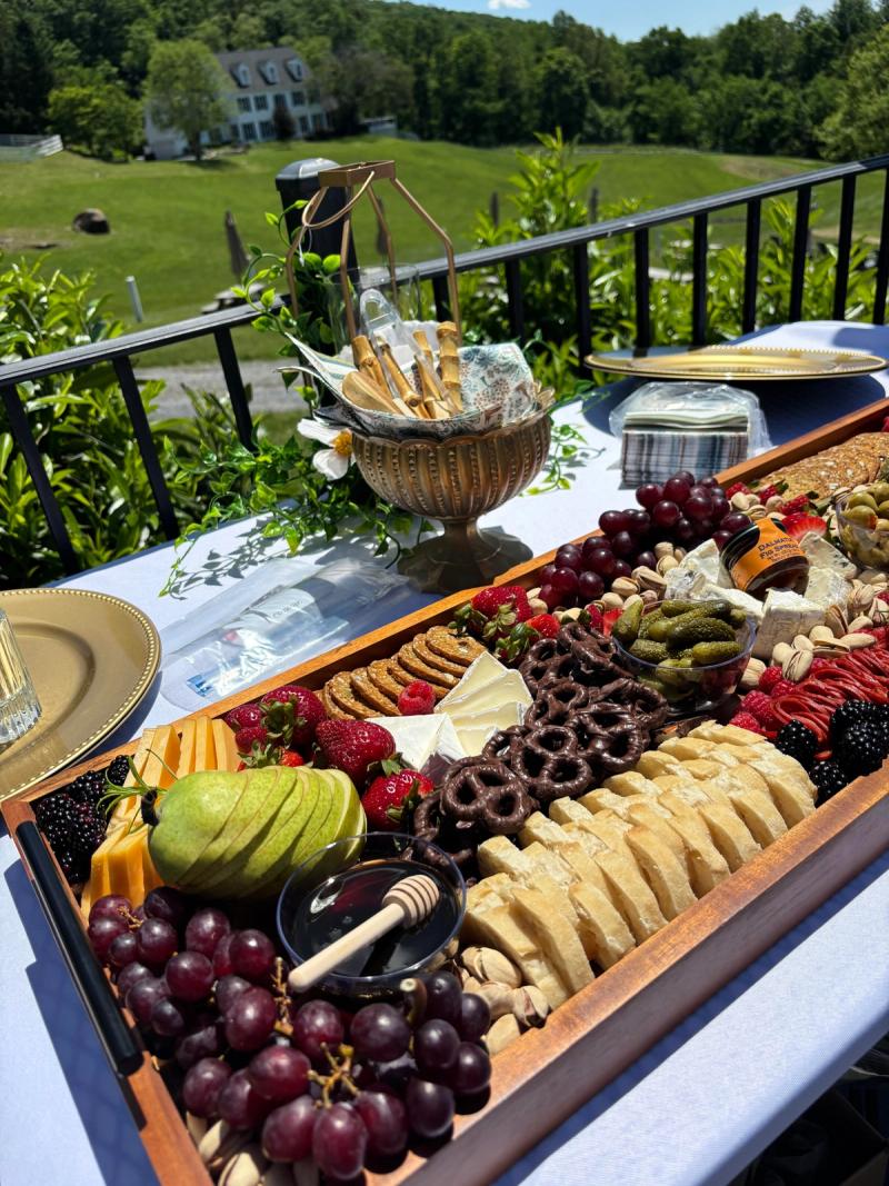 Outdoor grazing table setup