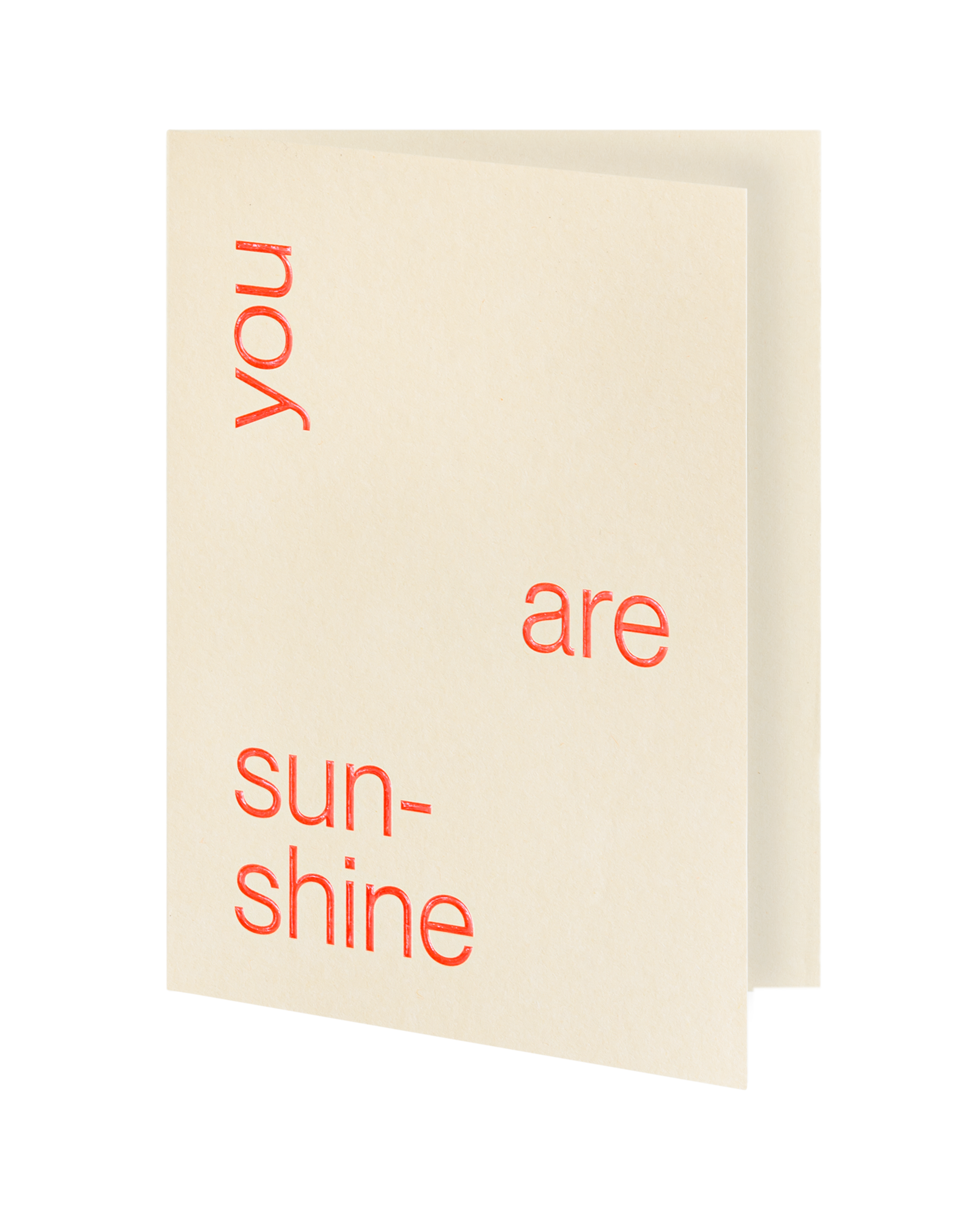 The 'You are sunshine' card slightly opened
