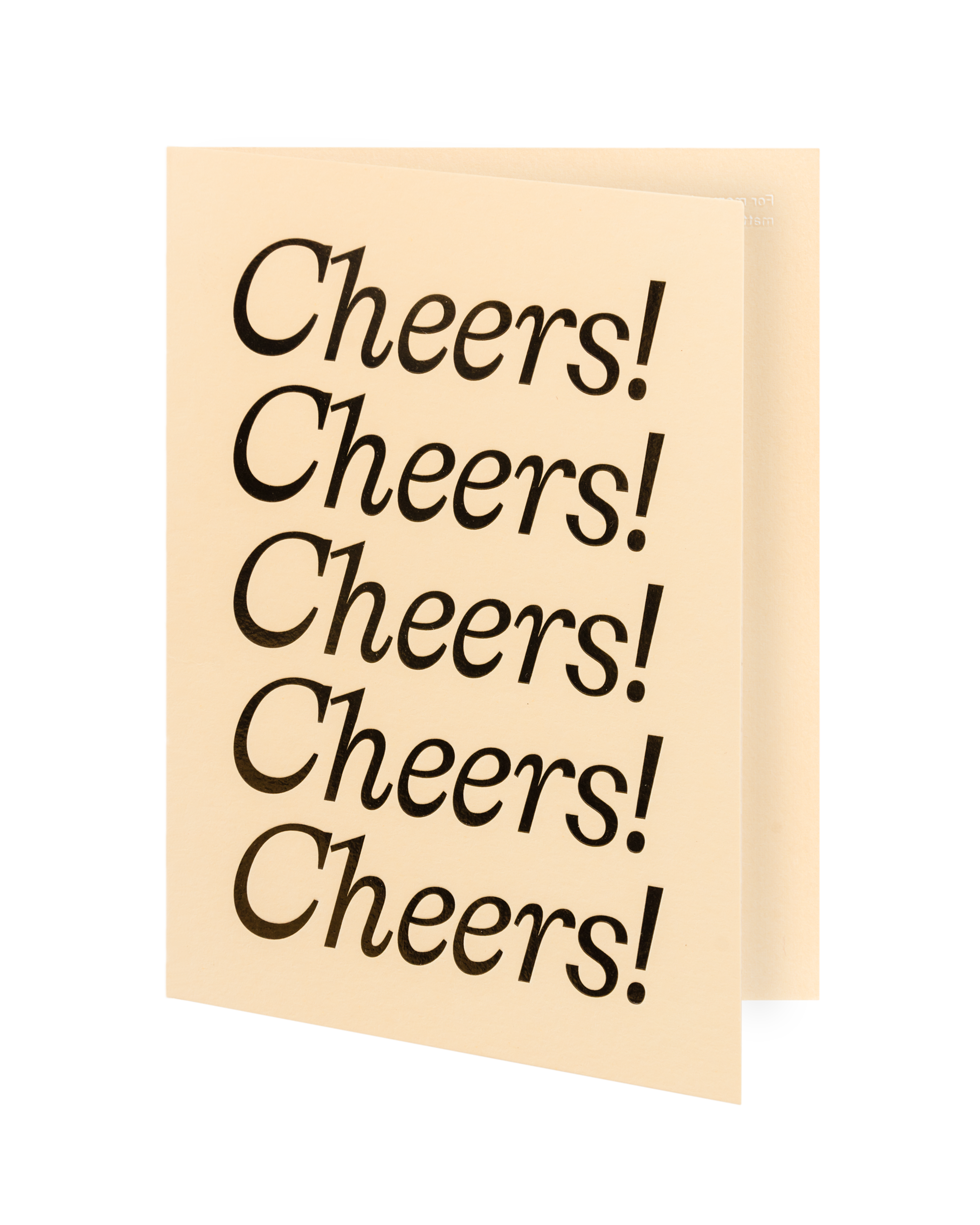 Cheers Greeting card slightly ajar