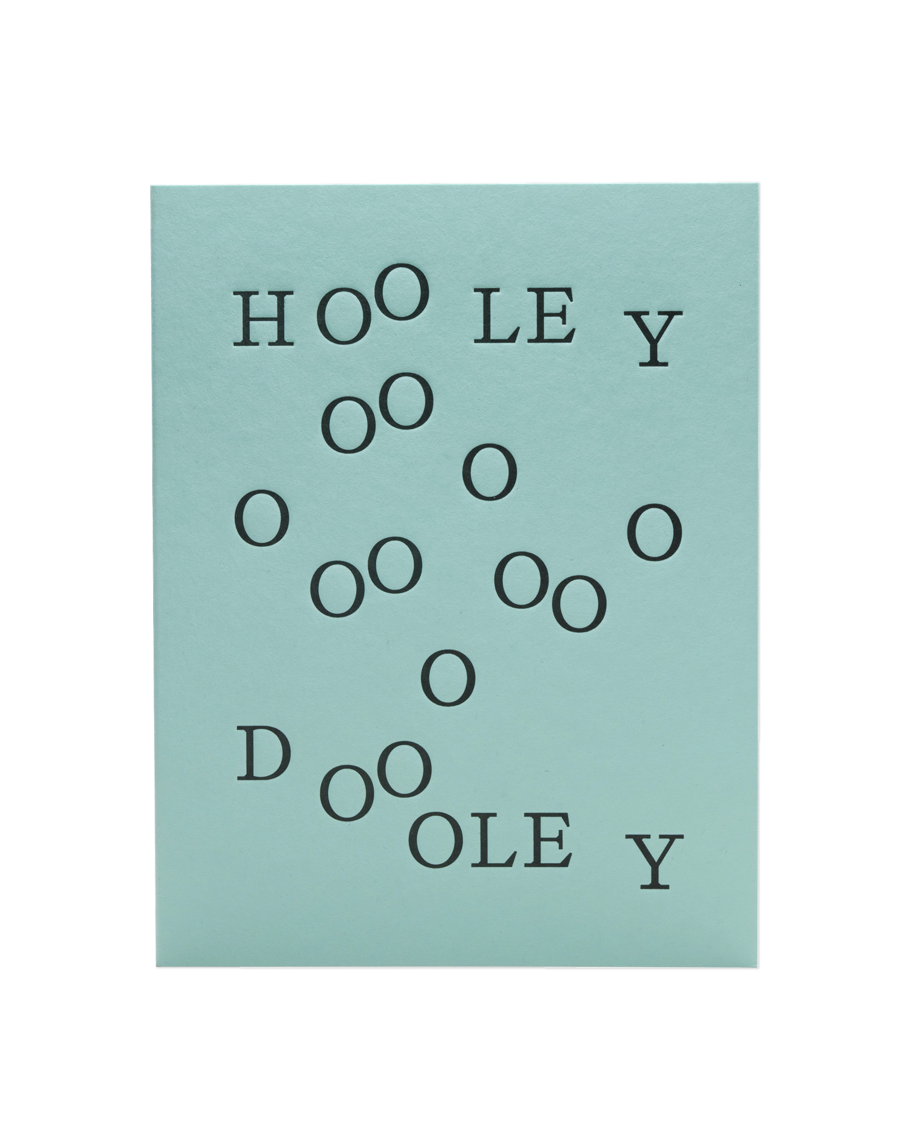 The front of the 'Hooley Dooley' card