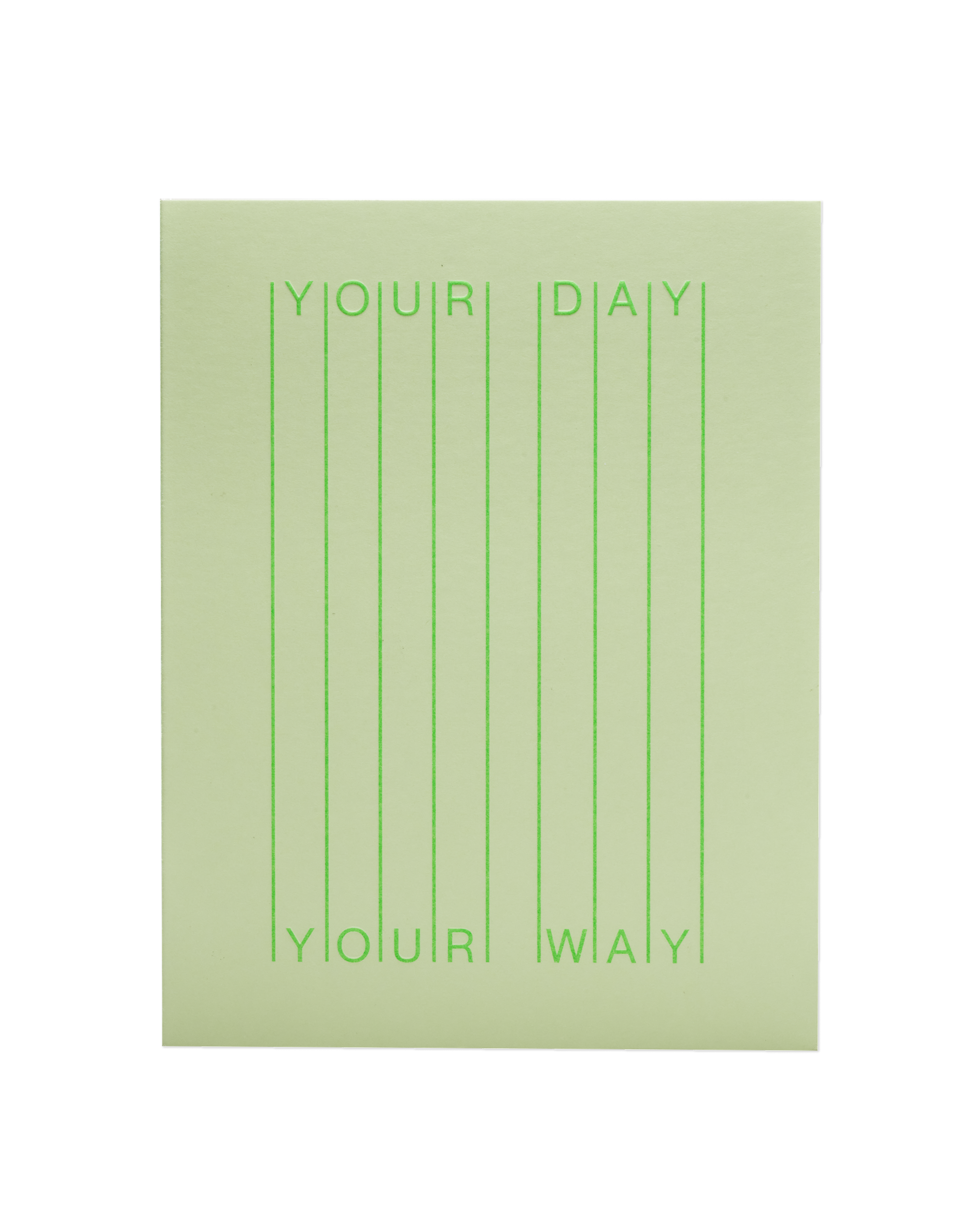 The front of the 'Your Day Your Way' card