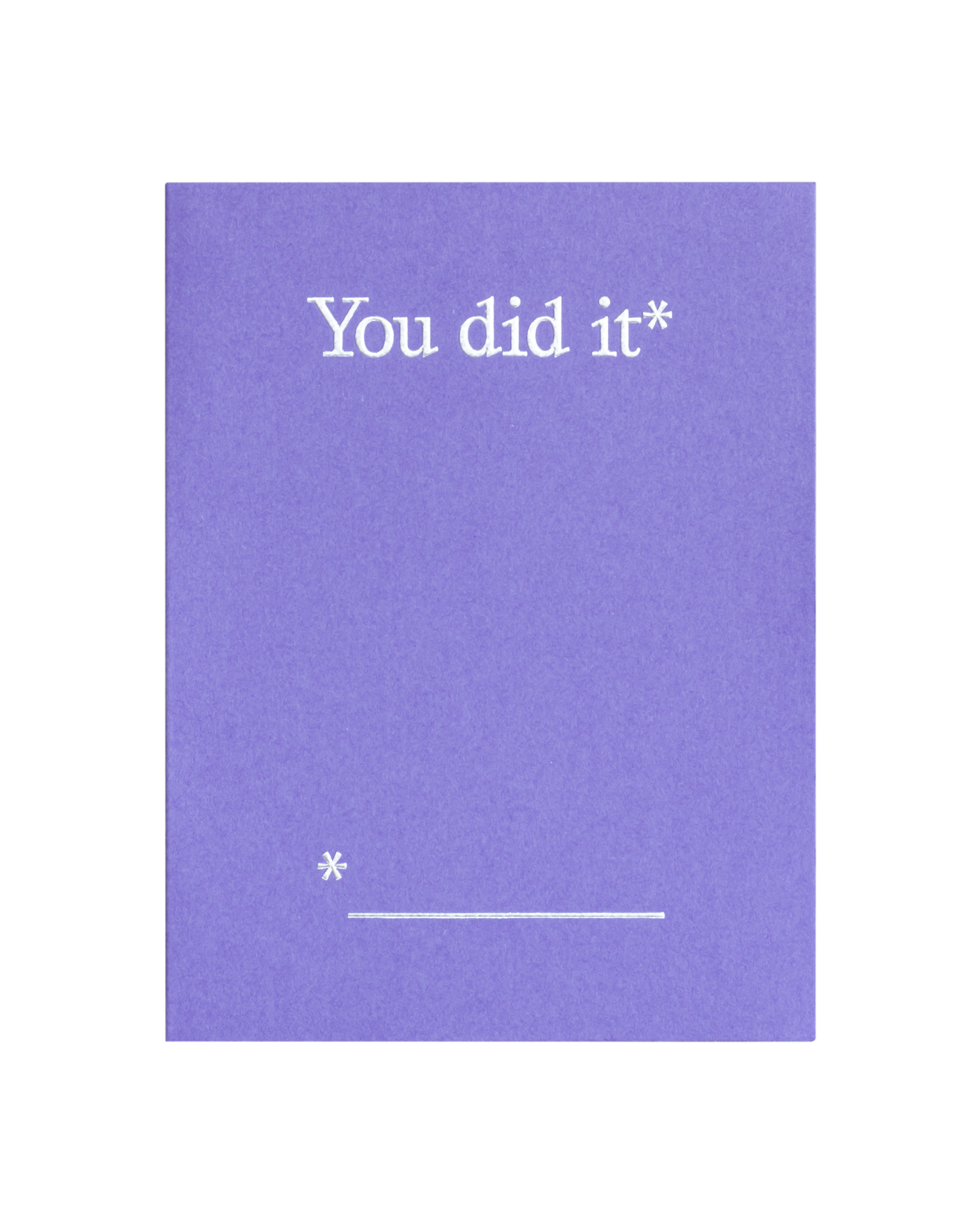 Front view of greeting card