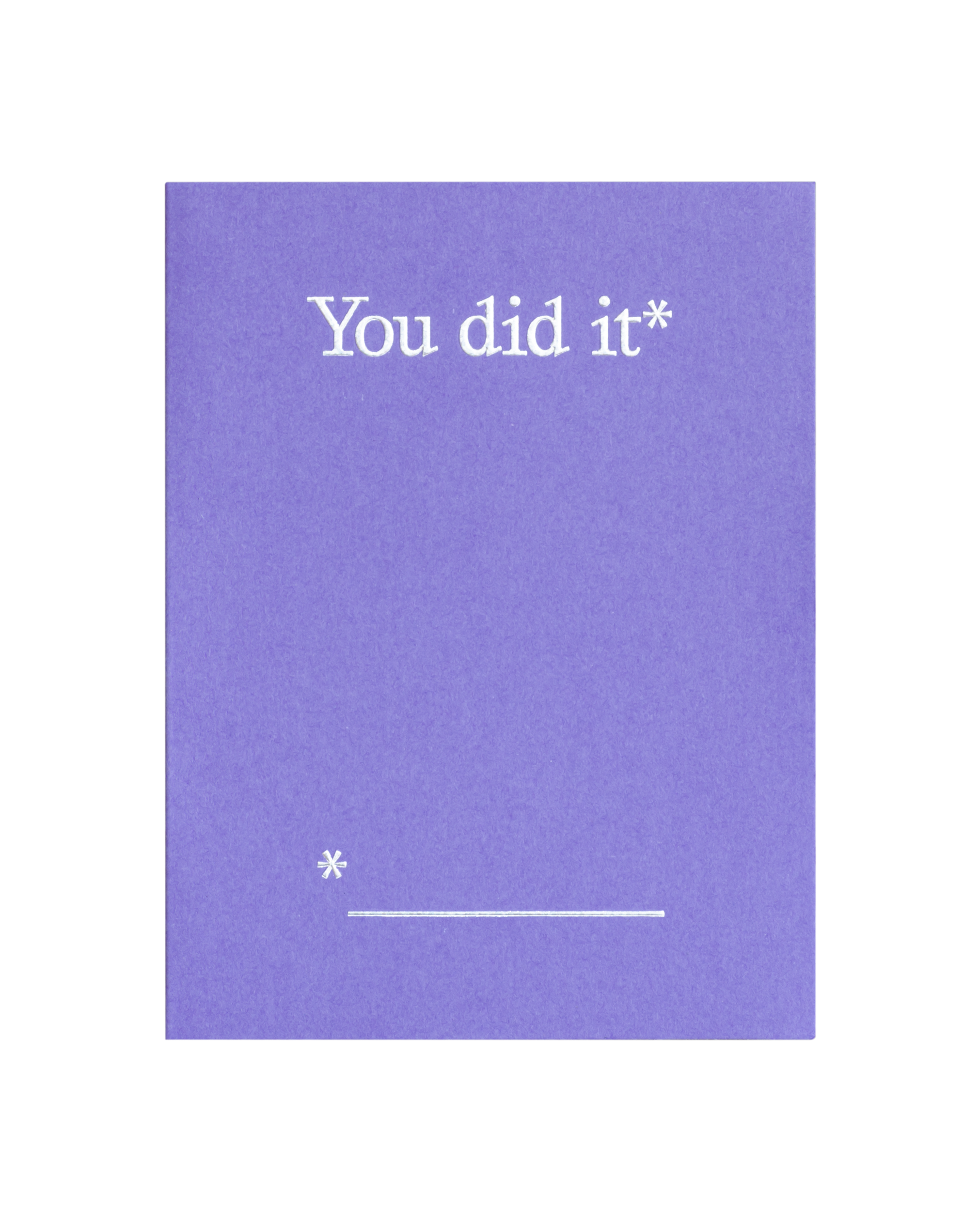 Front view of greeting card