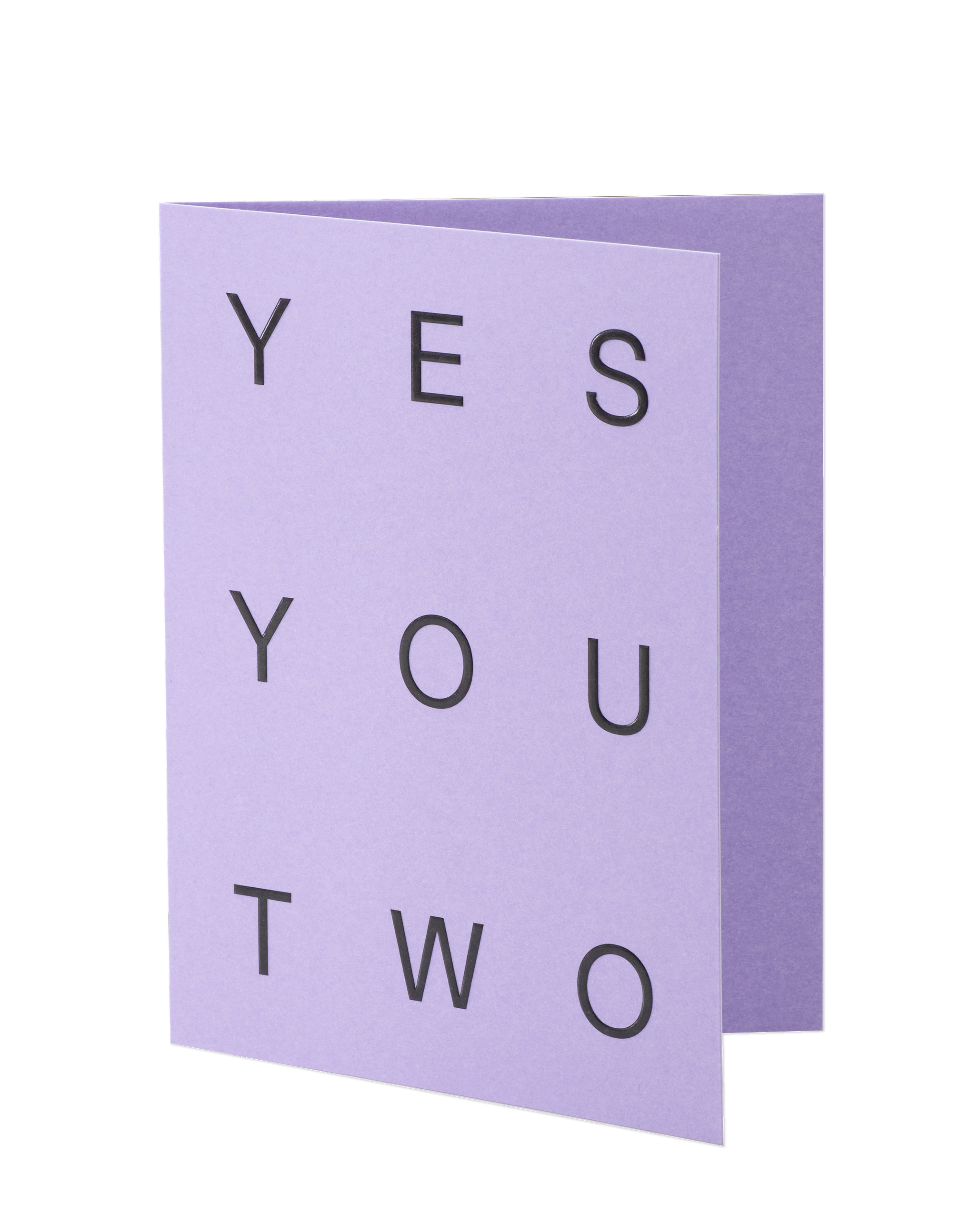 The 'Yes You Two' card slightly ajar
