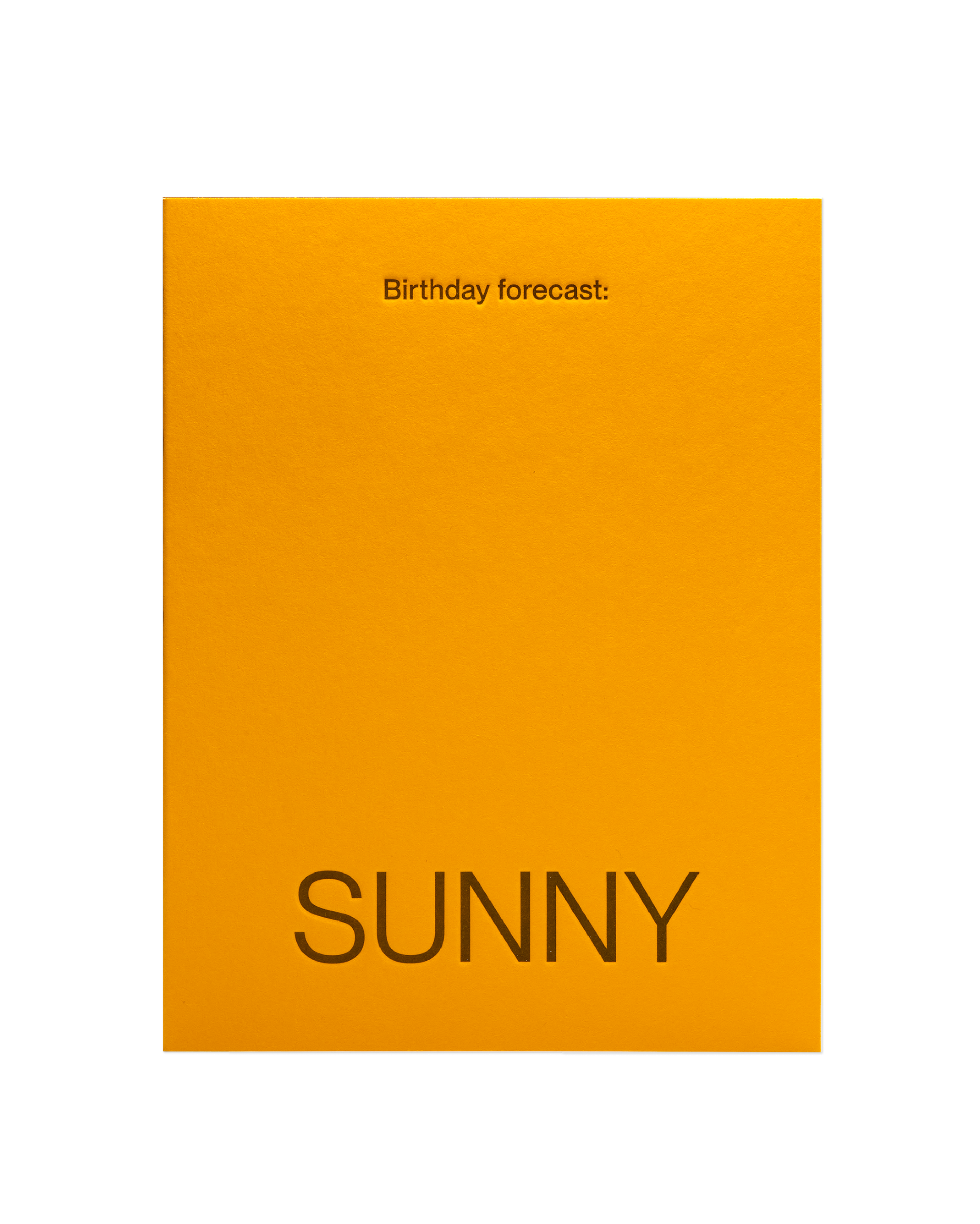 The front of the 'Sunny' card