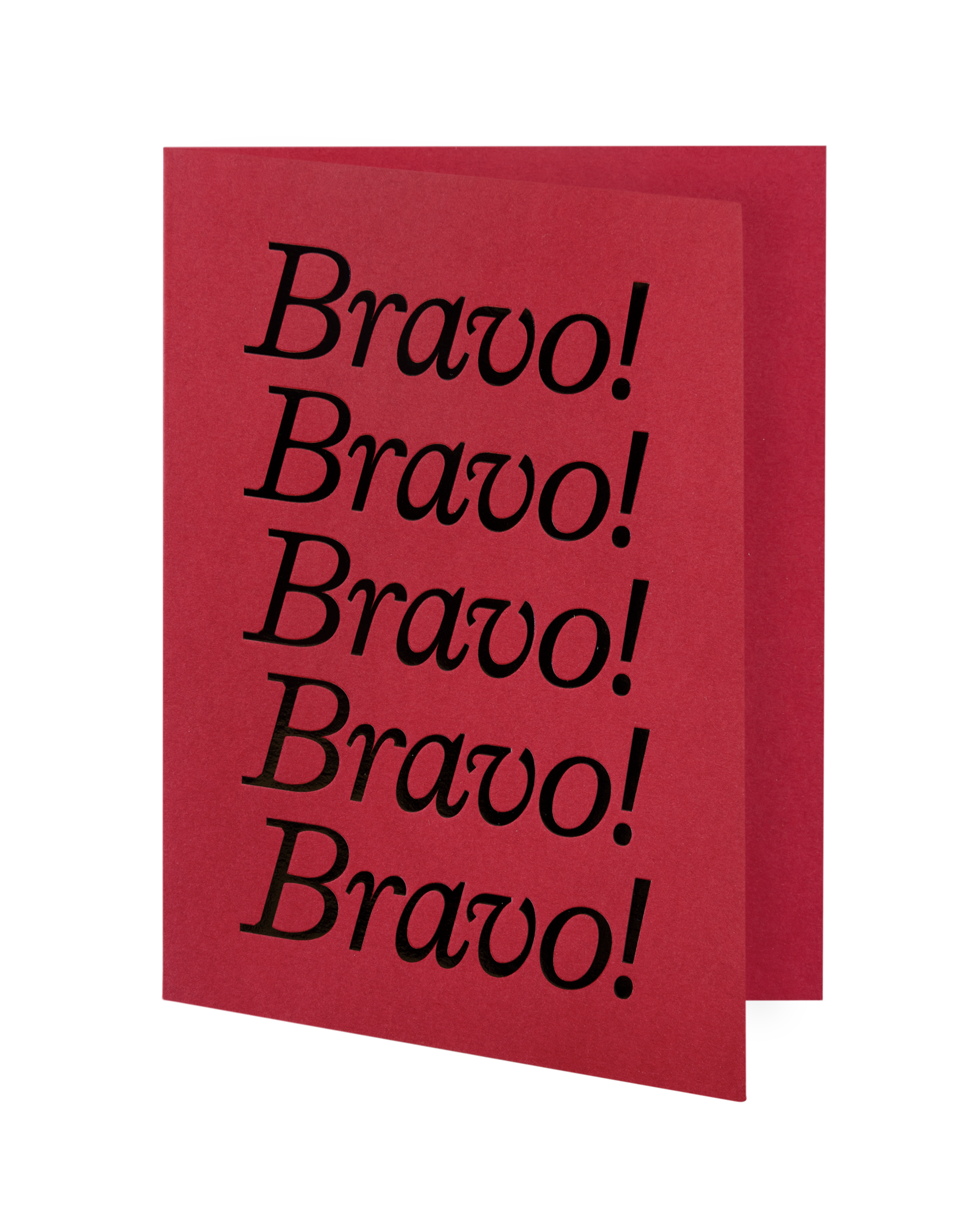 Bravo greeting card slightly ajar