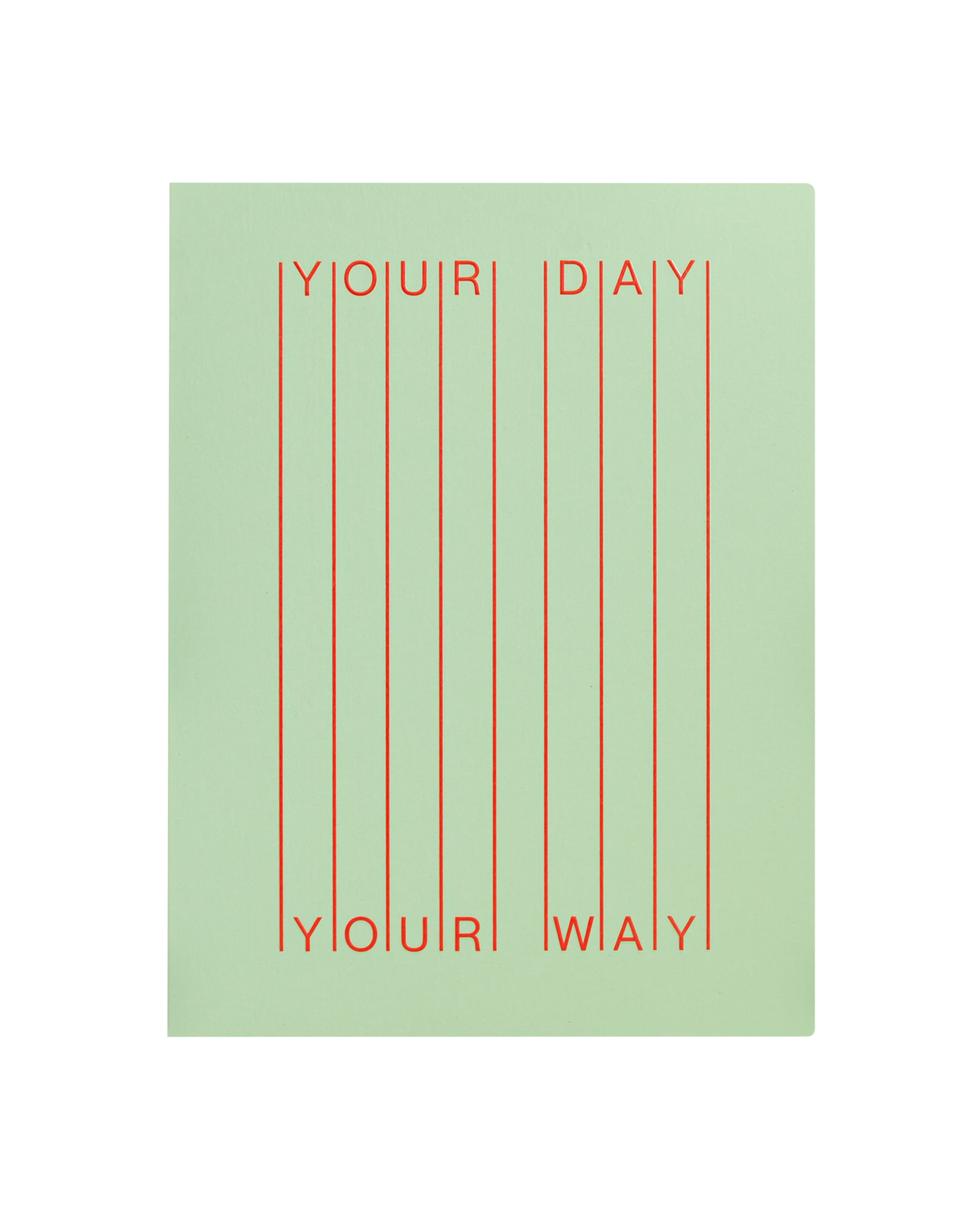 Front view of greeting card