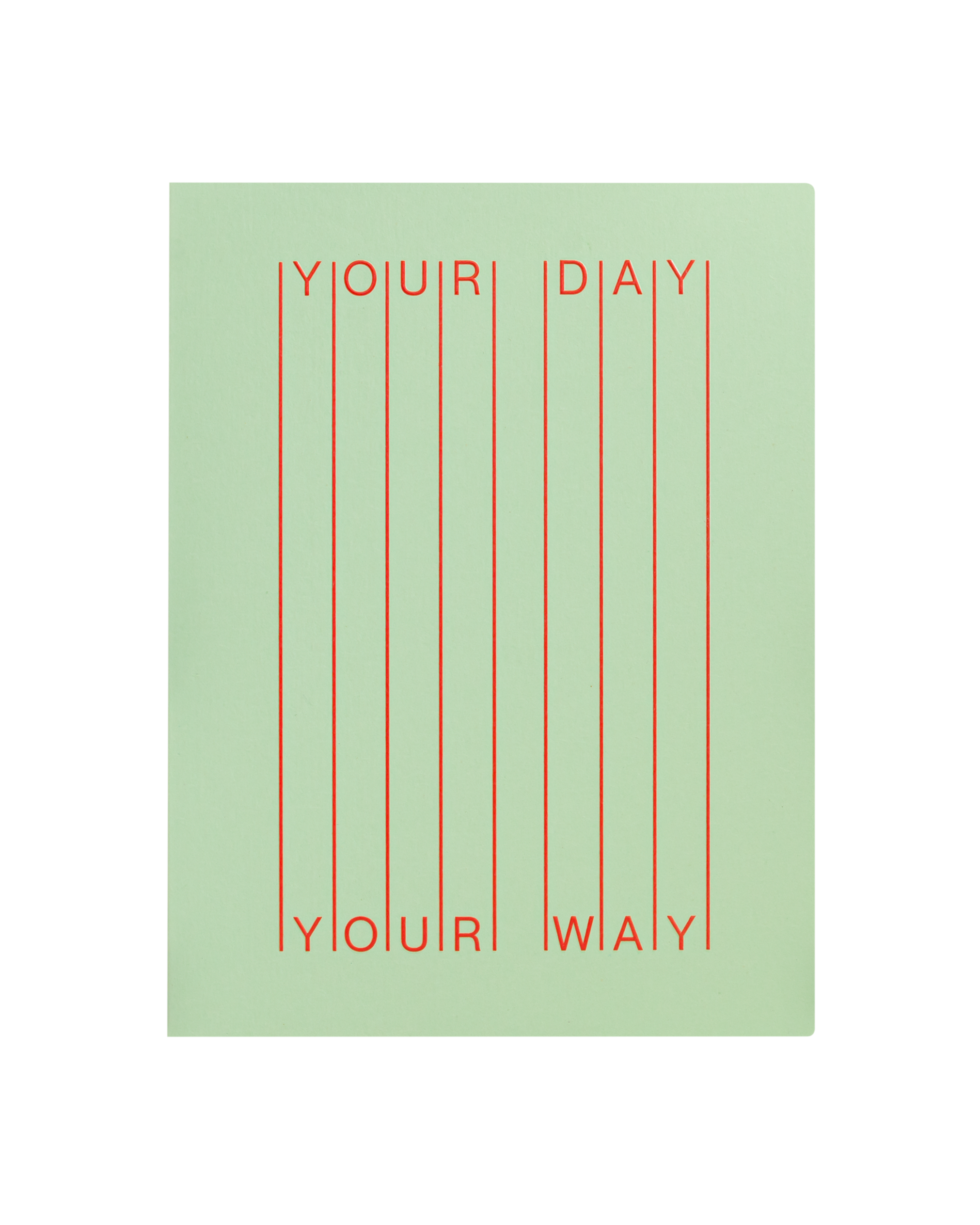 Front view of greeting card