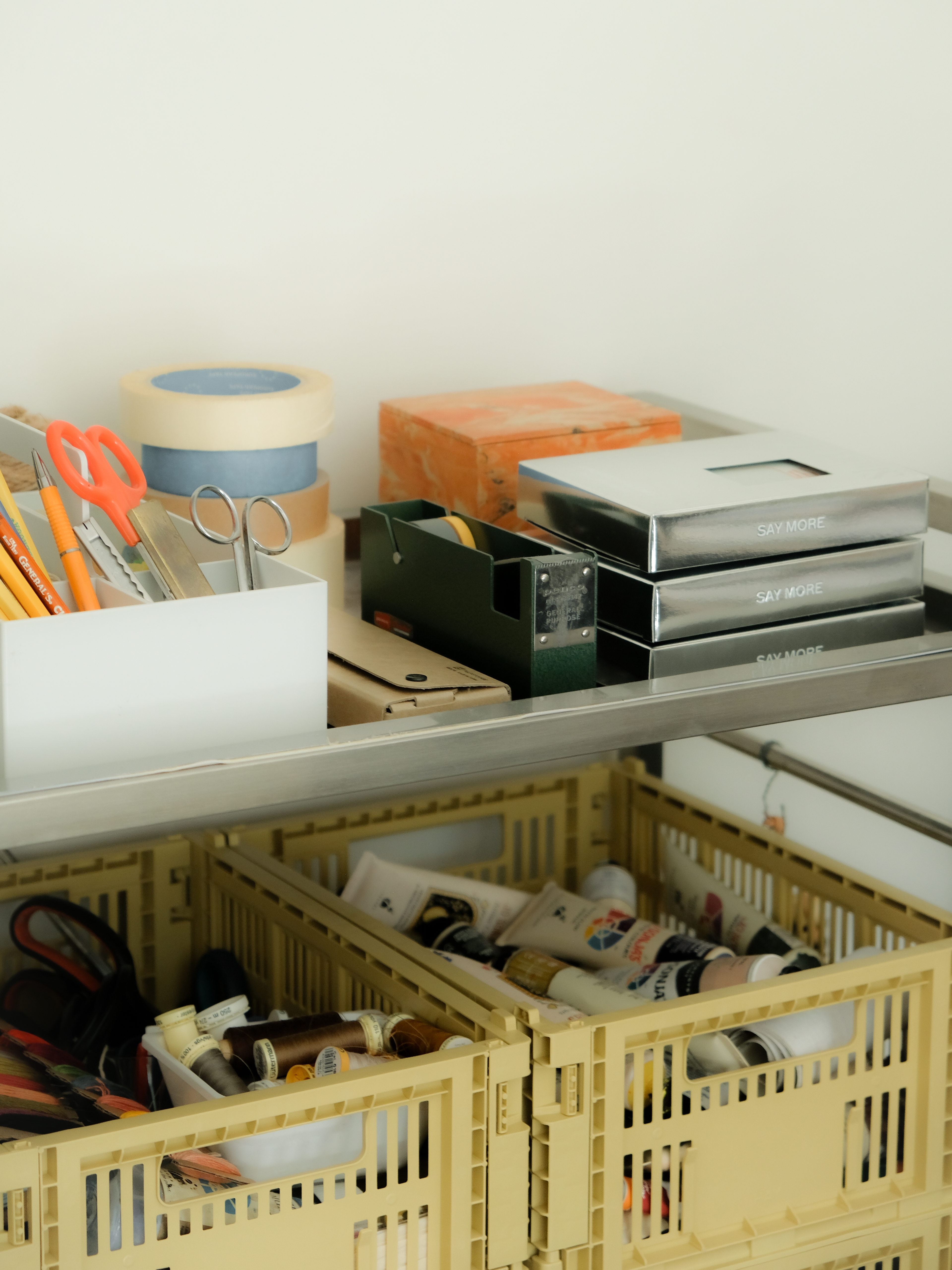 A workstation with a stack of Short Talk packs