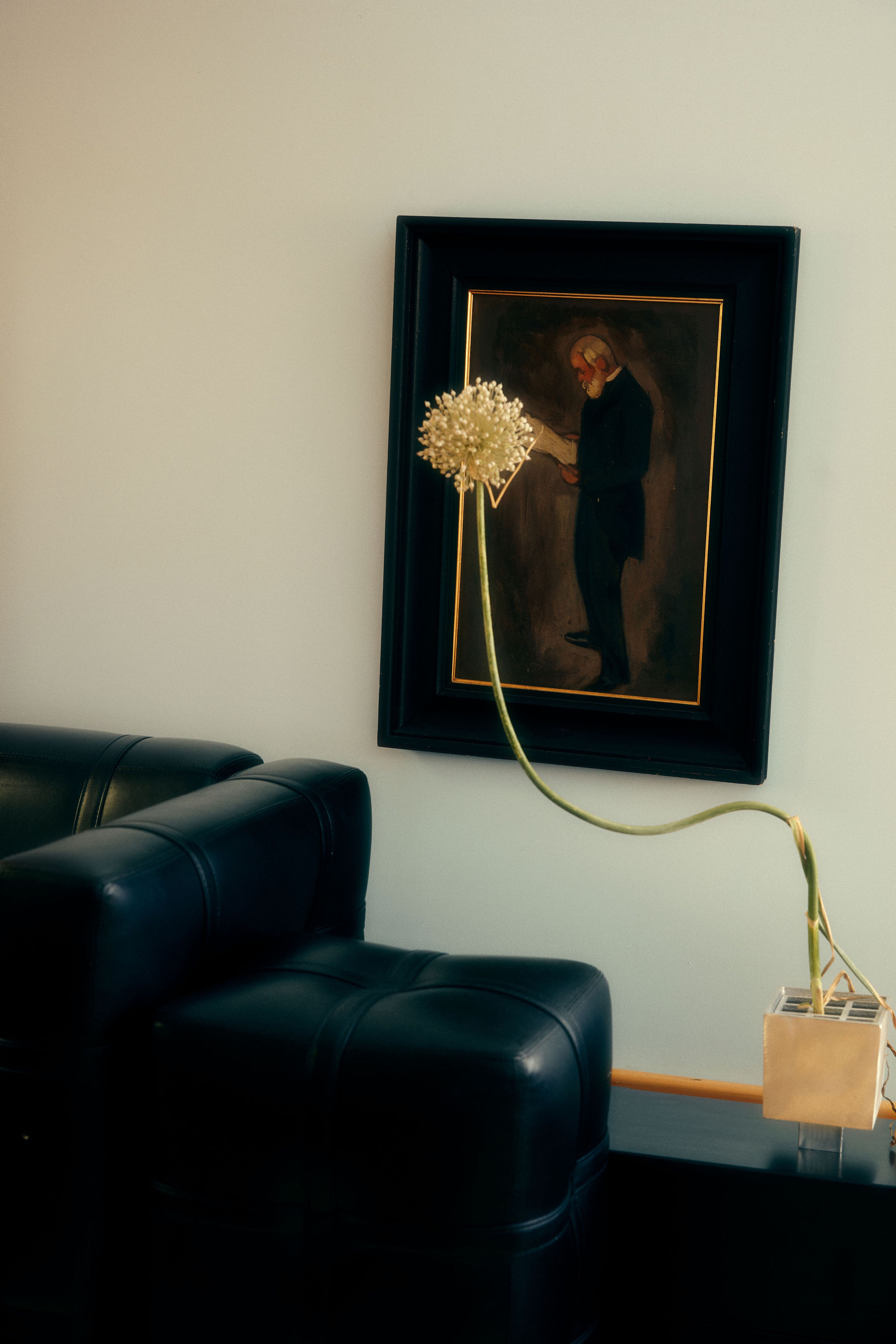 A collection of dining plates arranged in a wooden rack