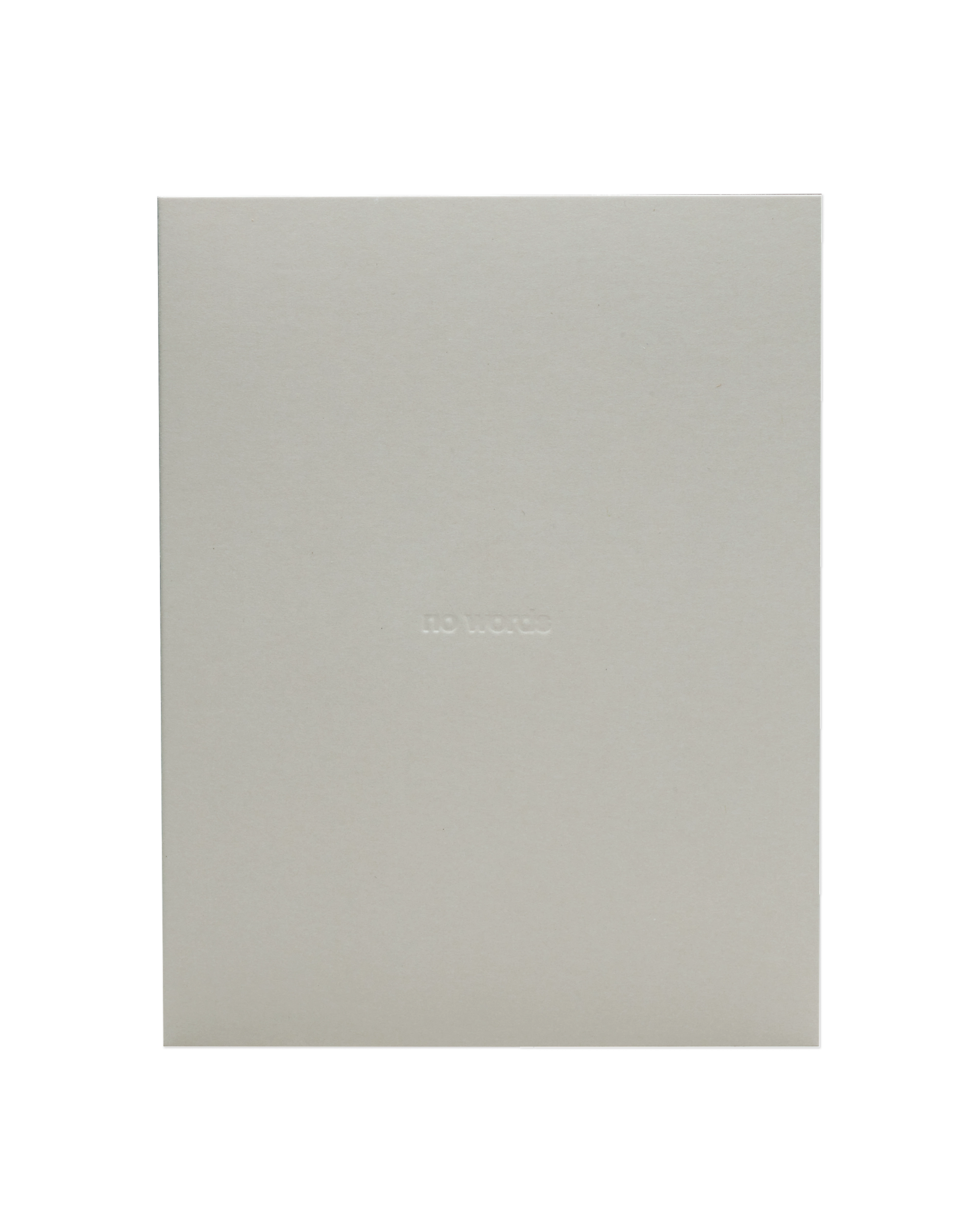 The front of the 'No words' card