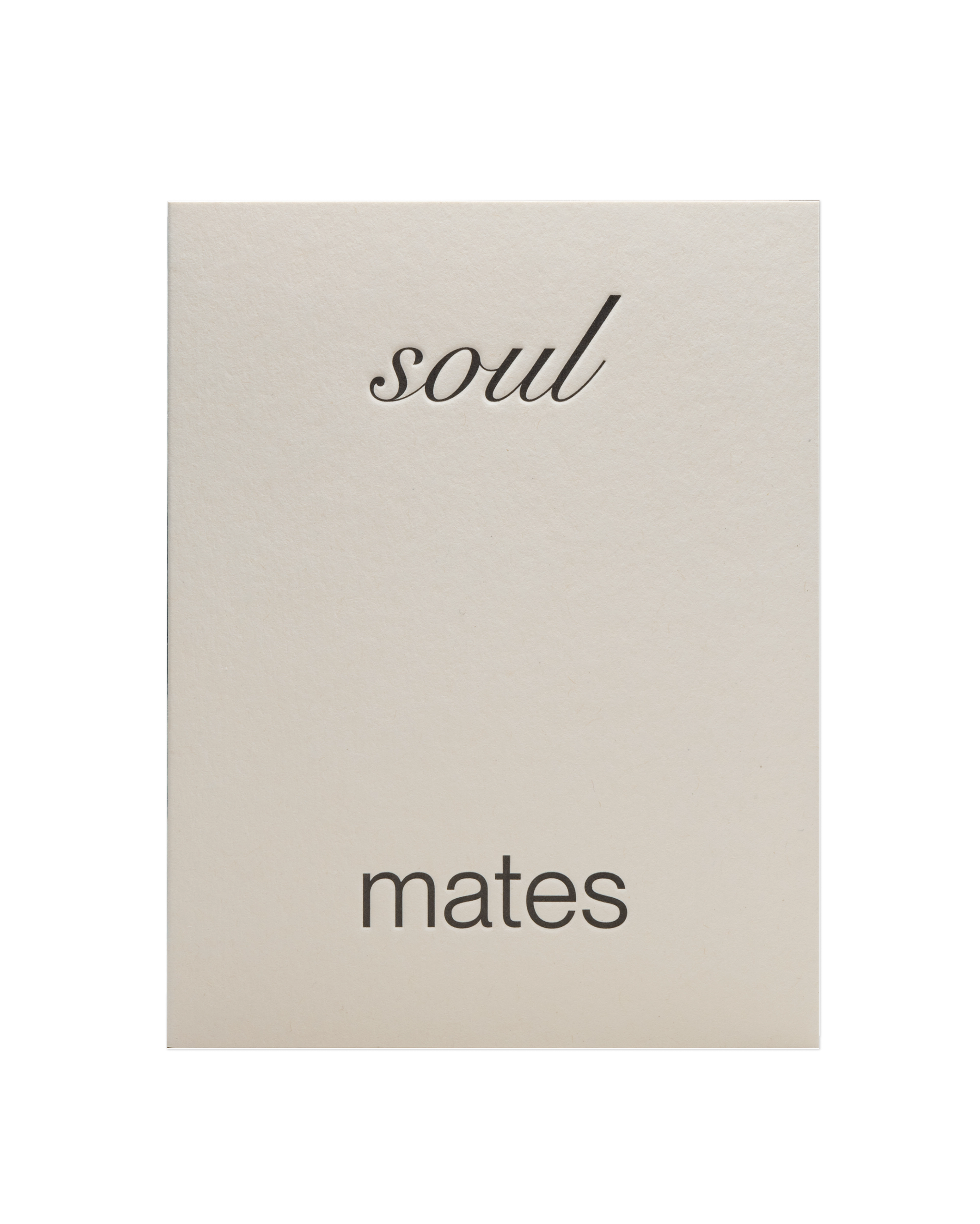 The front of the 'Soul Mates' card