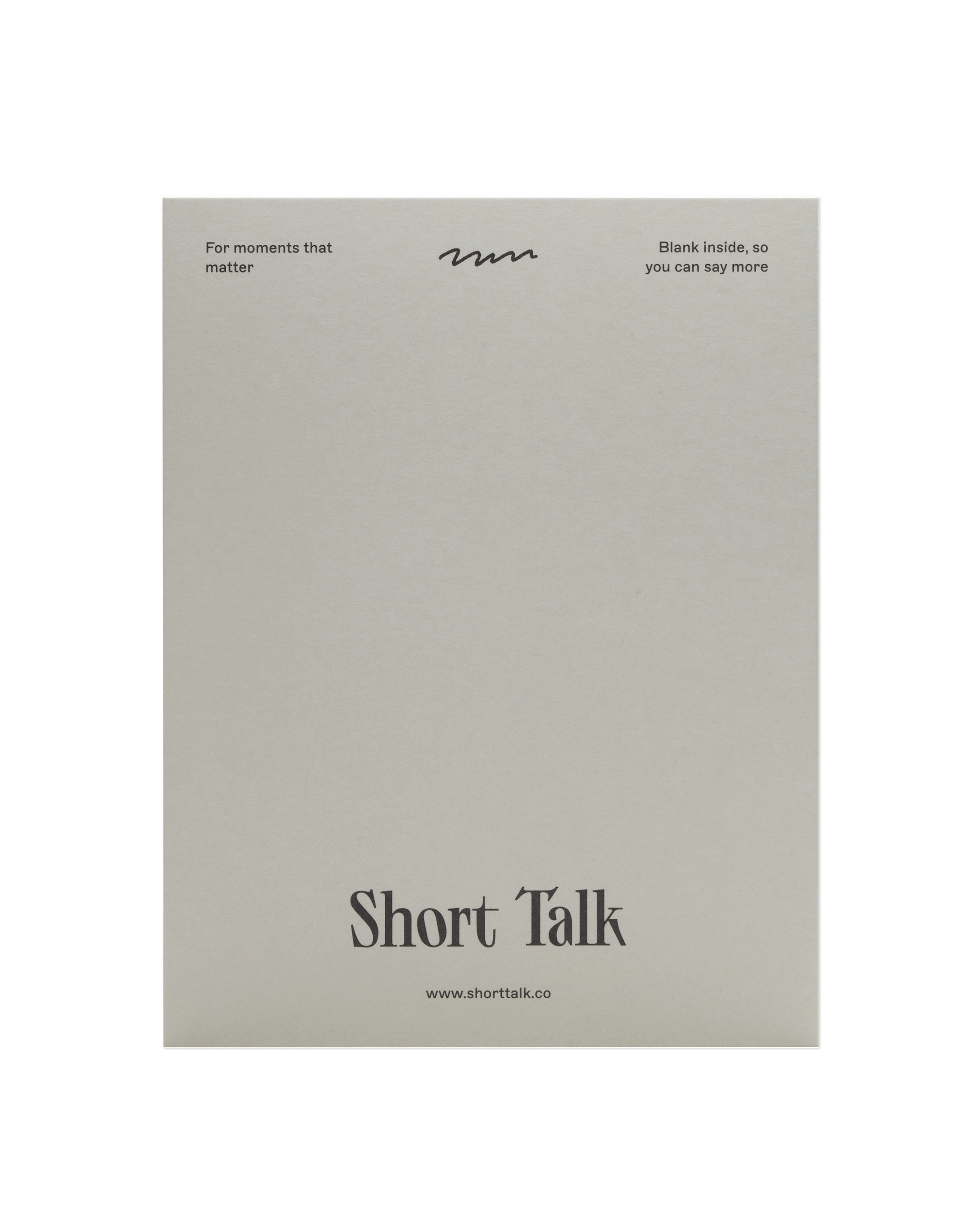 The back of the 'No words' card